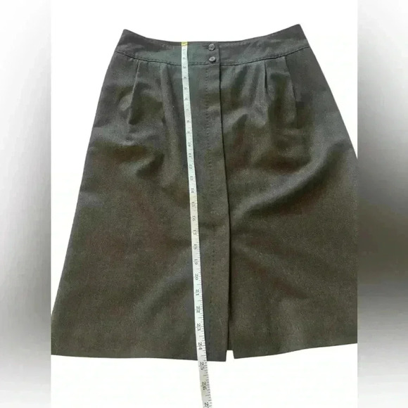 VTG Brook Brothers 100% wool dark brown pencil skirt vitale barberis canonicalo - Picture 7 of 8